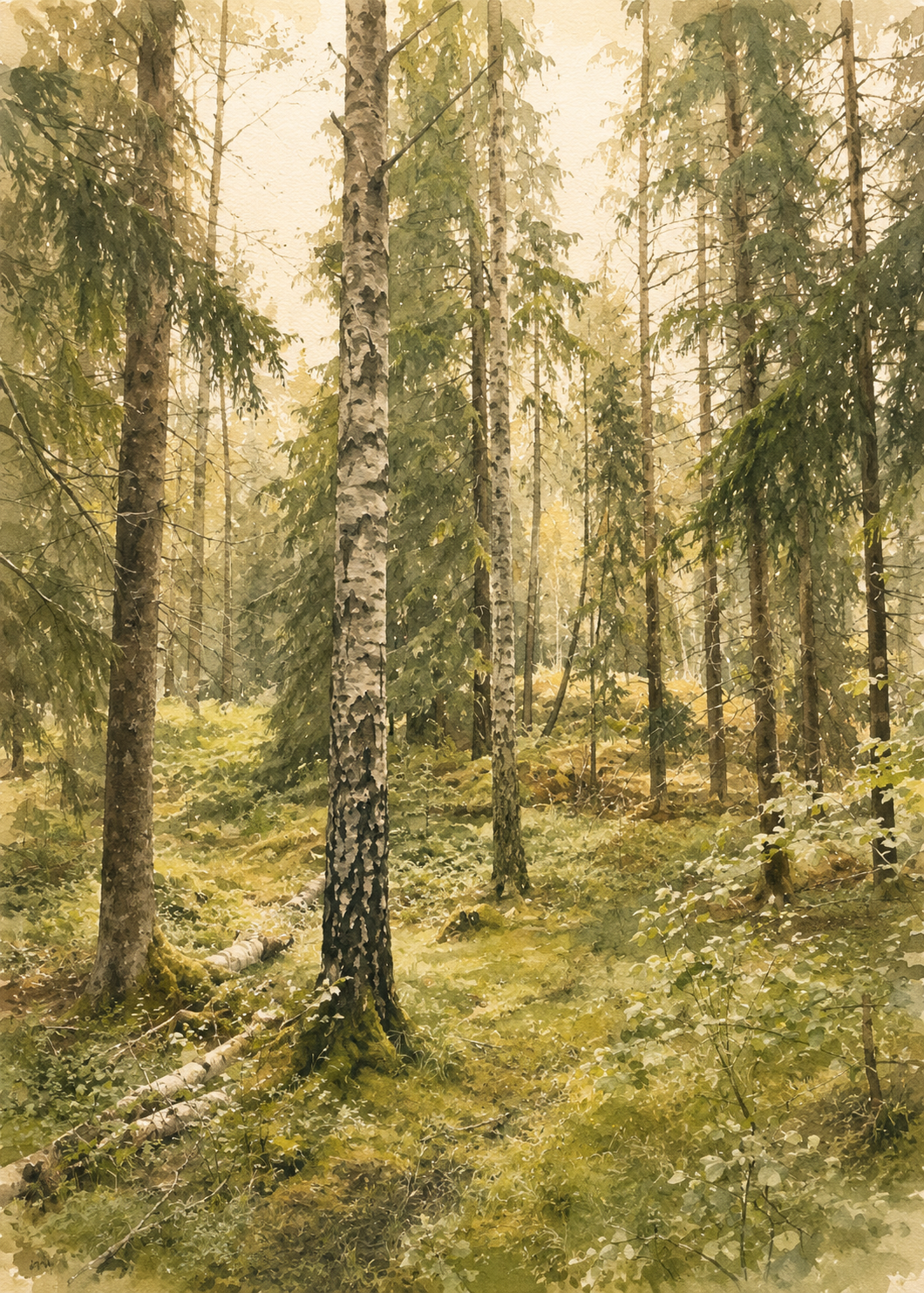 Poster 50x70 skog nordisk